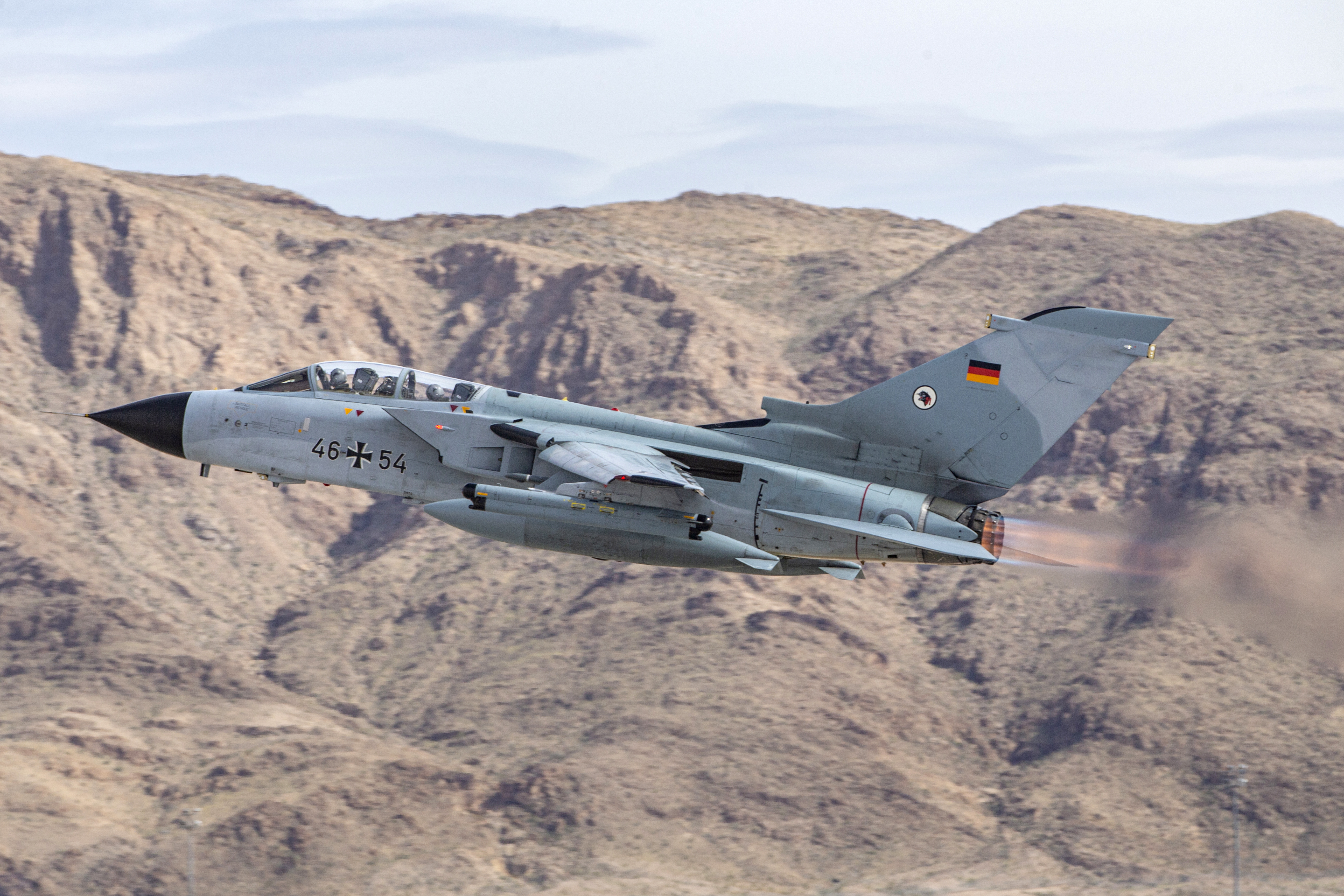 Un coup de poing Tornado ECR a démarré avec le pilote du drapeau rouge 20-2 de la base aérienne de Nellis dans le nord de Las Vegas/États-Unis, le 09.03.2020. ©Bundeswehr/Ingo Tesche