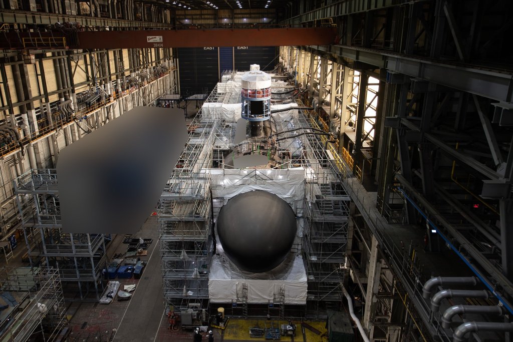 La coque pressurisée du futur sous-marin de classe Virginia USS Oklahoma SSN 802 est terminée. (HII)